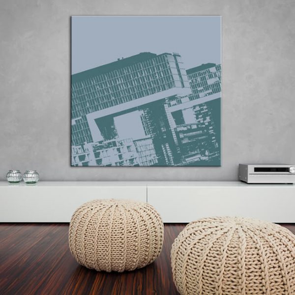 Kölner Kranhäuser als Wandbild